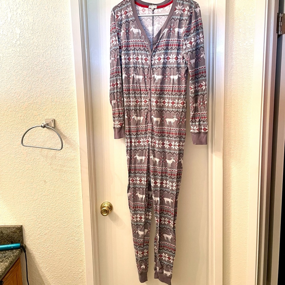 Cosmic Love Gray PJ Onesie Large